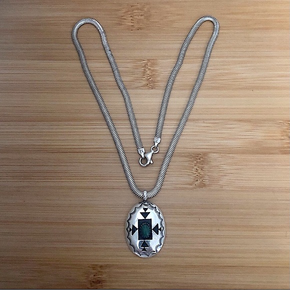 $89  Signed Estate S.W. Pendant & Designer Chain  P STERLING & P.R. EX 925 Italy - Picture 4 of 8